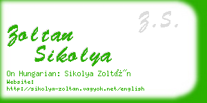 zoltan sikolya business card